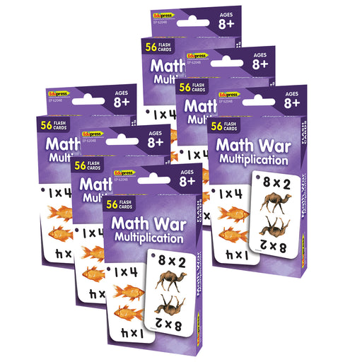 (6 Pk) Math War Multiplication Flash Cards