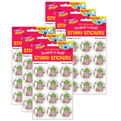 (6 Pk) Stickers 24ct Right On Pineapple Scent