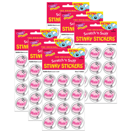 (6 Pk) Stickers 24ct Wow Bubble Gum