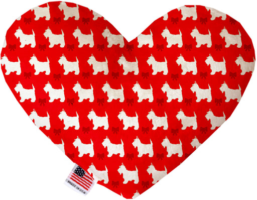 Christmas Westies 8 Inch Canvas Heart Dog Toy