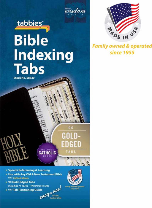 Bible Tab-Standard-O&N Testament w/Catholic Books-Gold