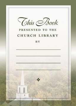 Book Plate-Presented To Church Library (6 Sheets of 9) (Pkg-54)