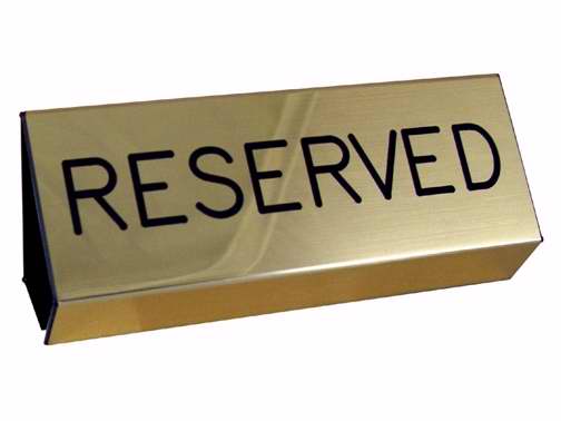 Sign-Reserved Pew-Brushed Gold (3X6)