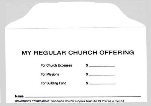 Offering Envelope-My Regular Church Offering 3 Fund Weekly (No. 3 Size) (Pack Of 100) (Pkg-100)