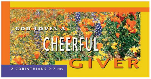 Offering Envelope-Cheerful Giver (4 Color) (2 Corinthians 9:7) (Bill-Size) (Pack Of 100) (Pkg-100)