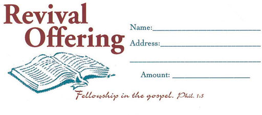 Offering Envelope-Revival Offering (Philippians 1:5) (Bill-Size) (Pack Of 100) (Pkg-100)