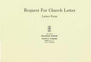 Form-Church Letter Request Form (Form RCL) (Pack of 50) (Pkg-50)