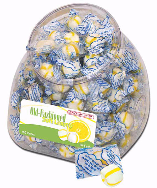 Candy-Scripture Soft Lemon Counter Jar