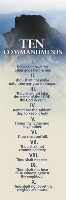 Bookmark-Ten Commandments/Mt Sinai (Exodus 20:3-17 KJV) (Pack of 25) (Pkg-25)