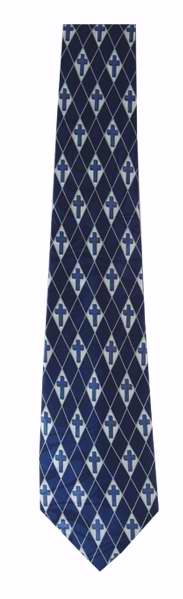 Tie-Diamond Cross (Polyester)-Navy