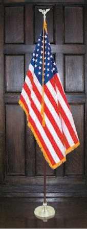 Flag Outfit-American Indoor-3x5 Flag/Fringe+8 Ft Pole
