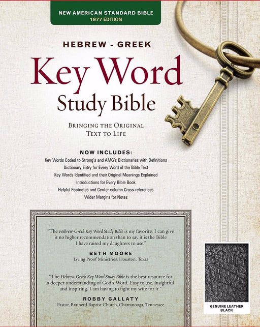 NASB Hebrew-Greek Key Word Study-Black Genuine Leather (New)