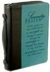 Serenity Med Blk/Aqua Luxleather Bible Cover