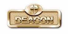 Badge-Deacon w/Cross-Magnetic Back-Brass (2-1/16" x 2/3")