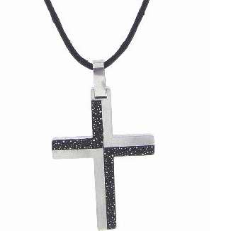 Necklace-Checkered Inlay Cross-Adj