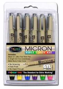 Pen-Pigma Micron Bible Study Kit