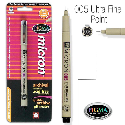 Pen-Pigma Micron Pen (005)-Black (Carded)