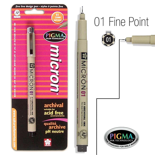 Pen-Pigma Micron Pen (01)-Black (Carded)