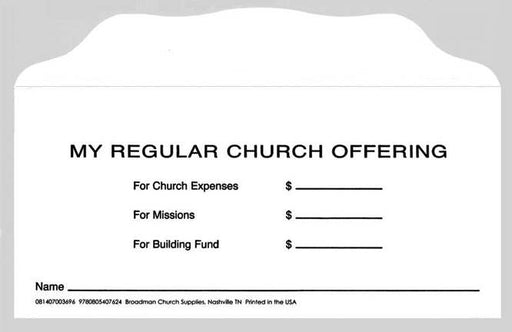 Offering Envelope-My Regular Church Offering 3 Fund Weekly (Bill-Size) (Pack Of 100) (Pkg-100)