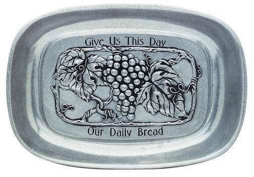 Tray-Our Daily Bread-Vineyard-Pewter