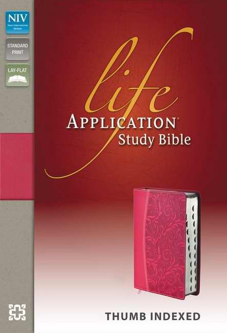 NIV Life Application Study Bible-Honeysuckle Pink Duo-Tone Indexed