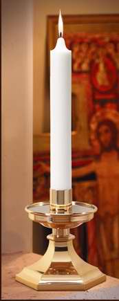 Candle-Altar Candle-Stearine-Large Diameter-Plain End-1-1/2" X 12"-Pack of 12 (Pkg-12)
