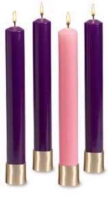 Candle-Advent Set-1-1/2"  X 12"-3 Purple/1 Pink (Pkg-4)