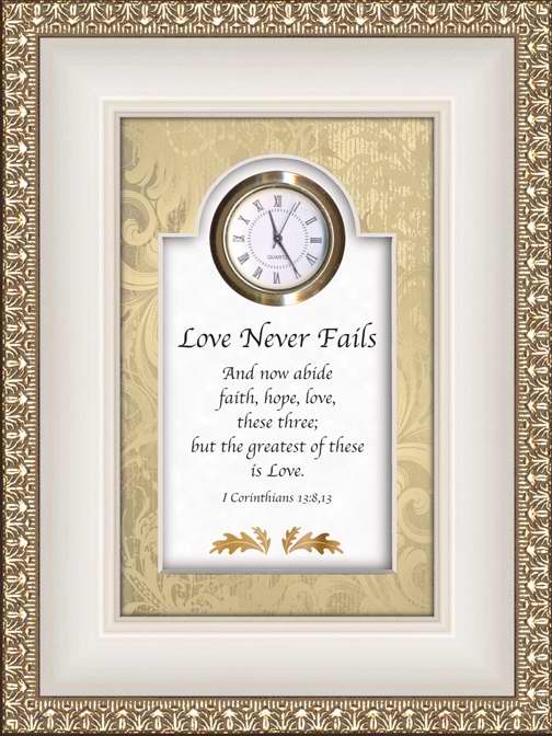 Clock-Love Never Fails... 1 Cor 13 (6" x 8")