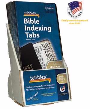 Display-Bible Tab-Large Print-O&N W/Catholic Books-Gold (Pack of 20) (Pkg-20)