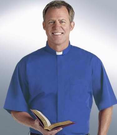 Clerical Shirt-Short Sleeve Tab Collar-20 In-Royal Blue