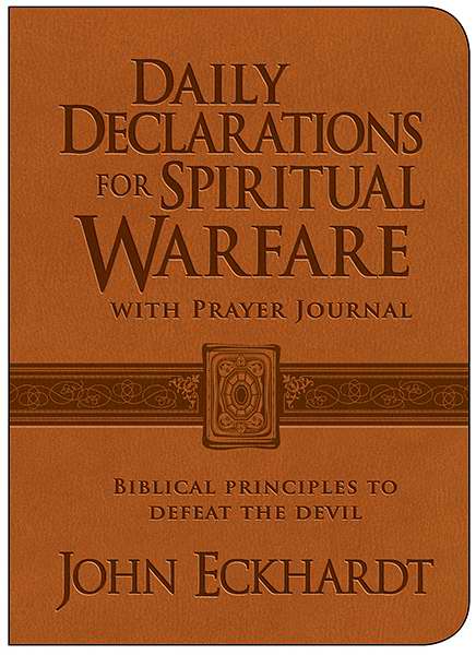 Daily Declarations For Spiritual Warfare w/Prayer Journal-LeatherLike*