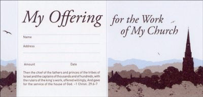 Offering Envelope-My Offering For Work Of Church (1 Chronicles 29:6-7) (Pack Of 52) (Pkg-52)