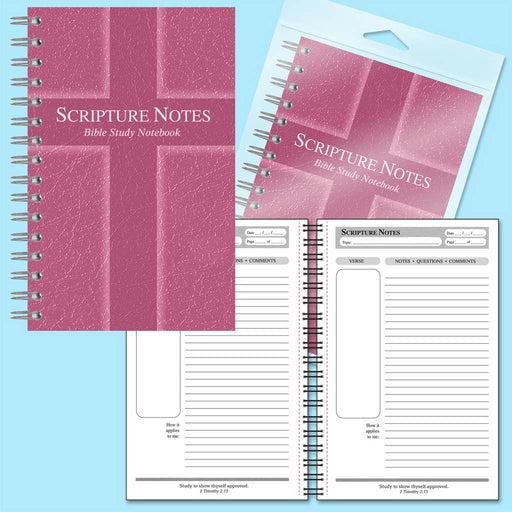 Notebook-Scripture Notes Bible Study-Cross-Rose