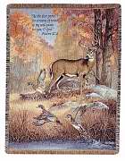 Throw-Fur Feathers And Fall-Psalm 42:1 (Tapestry) (50 x 60)