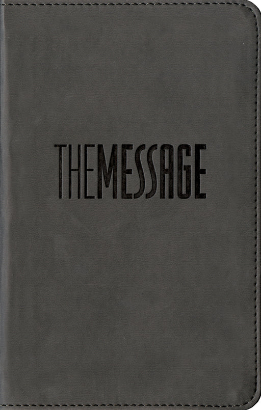 Message Compact Bible-Graphite LeatherLook
