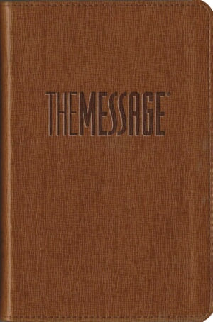 Message Compact Bible-Tan LeatherLook