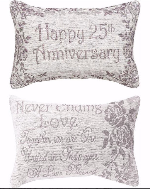 Pillow-Happy 25th Anniversary-Gold (12.5 X 8.5)