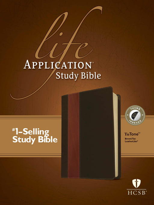 HCSB Life Application Study Bible-Brown/Tan TuTone Indexed