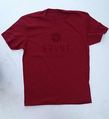 Tee Shirt-Srvnt Plus Mens Premium Fitted Tee-X Large-Cardinal W/Dark Logo
