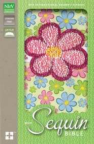 NIrV Sequin Bible-Flower Sparkle Flexcover