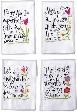 Hand Towel-Every Good & Perfect Gift (16 X 28) (Set Of 4)  (Pkg-4)