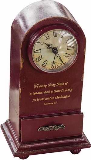 Clock-To Everything A Purpose-Tabletop-Vintage Burgundy (5.25 x 3.75 x 9.25)