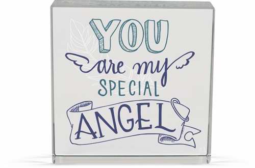 Plaque-Square Crystal Block-You Are My Special Angel (3")