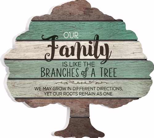Wall Shape Sign-Tree/Our Family (13 x 12.25)