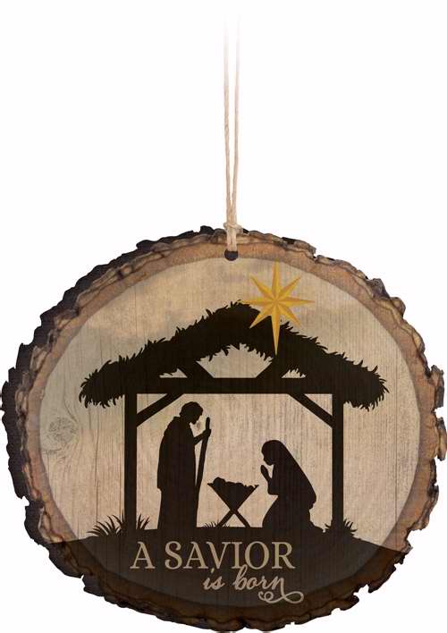 Ornament-Barky-A Savior Is Born/Nativity