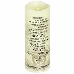 Candle-Flameless-Premier Flicker-In Loving Memory w/Timer-Vanilla (8" x 3")