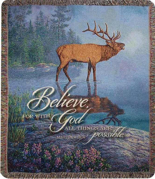 Throw-Bugle Boy/Believe, For With God All Things Are Possible (Tapestry) (50 x 60)