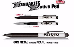 Pen-Xtendable Xecutive w/Itouch-Gun Metal & Silver Pearl