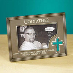 Frame-Godfather w/Teal Cross (Holds 4.5 x 2.75 Photo)
