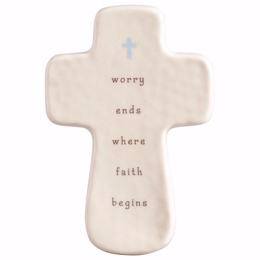 Cross-Perfect Simplicity-Faith Begins w/Wire Easel & Gift Box (5 x 3.25)